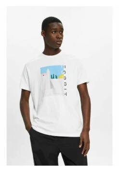 ESPRIT MIT FRONTPRINT - T-Shirt Print - White