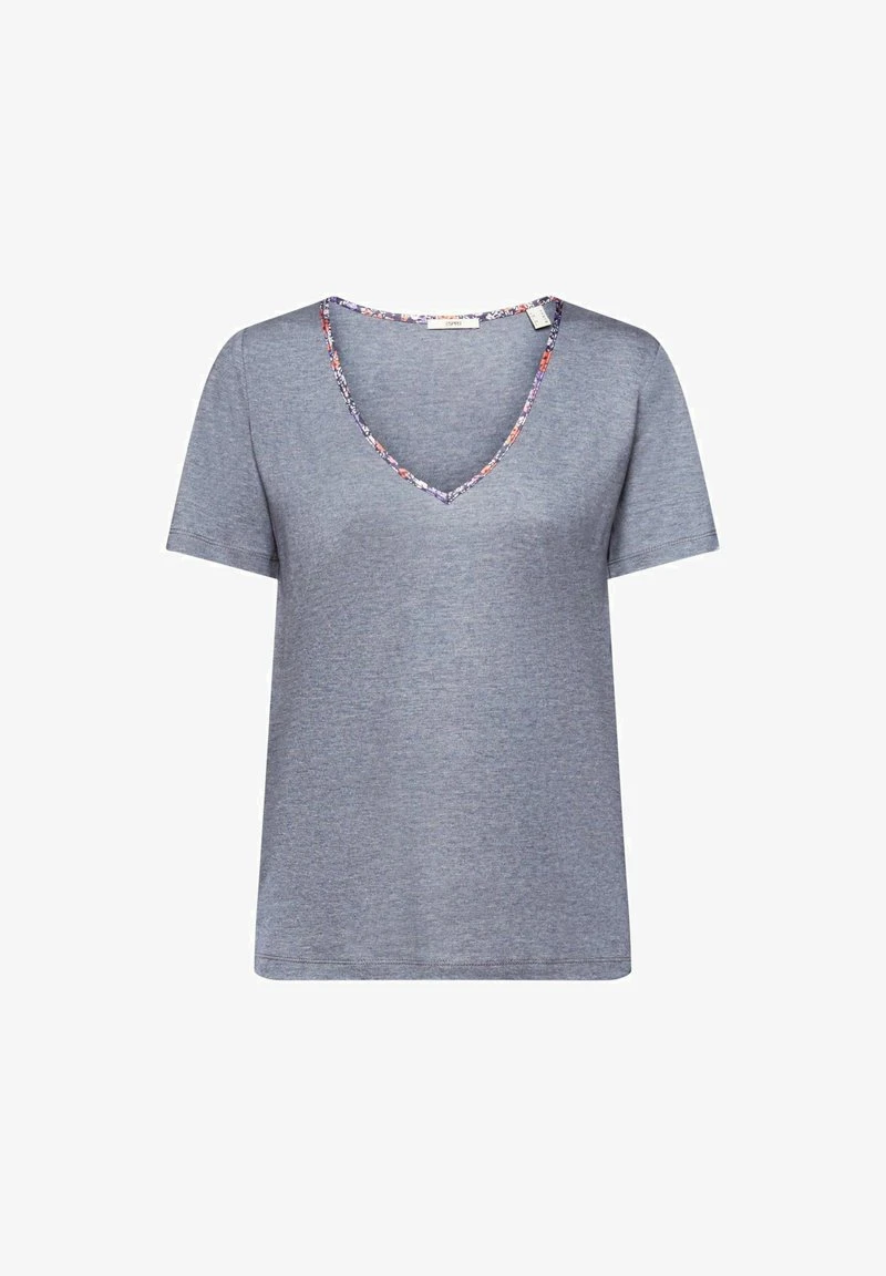 ESPRIT MIT GEBLÜMTEM V AUSSCHNITT - T-Shirt Print - Navy 7 ESPRIT MIT GEBLÜMTEM V AUSSCHNITT - T-Shirt Print - Navy – Bild 5