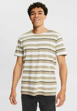 Edc By Esprit MIT STREIFENMUSTER - T-Shirt Print - Cream Beige
