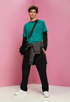 ESPRIT MIT BRUSTTASCHE - T-Shirt Print - Emerald Green