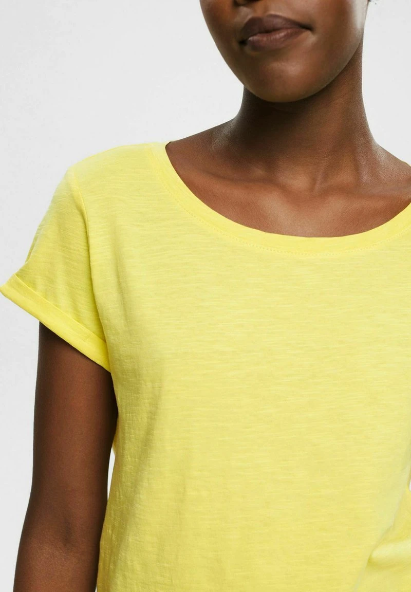 Edc By Esprit SLUB ROUND NECK - T-Shirt Basic - Light Yellow 6 Edc By Esprit SLUB ROUND NECK - T-Shirt Basic - Light Yellow – Bild 4
