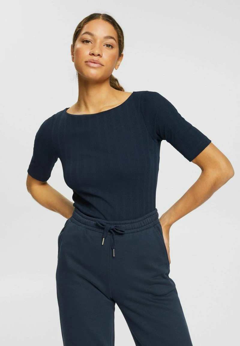 ESPRIT POINTELLE - T-Shirt Basic - Navy 3 ESPRIT POINTELLE - T-Shirt Basic - Navy