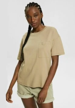 ESPRIT MIT BRUSTTASCHE - T-Shirt Basic - Pale Khaki