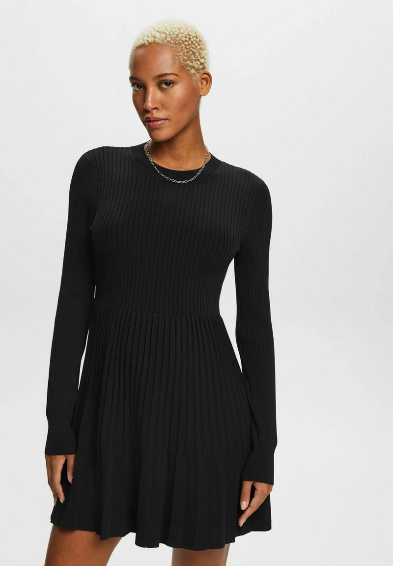 ESPRIT MIT RUNDHALS - Strickkleid - Black 3 ESPRIT MIT RUNDHALS - Strickkleid - Black