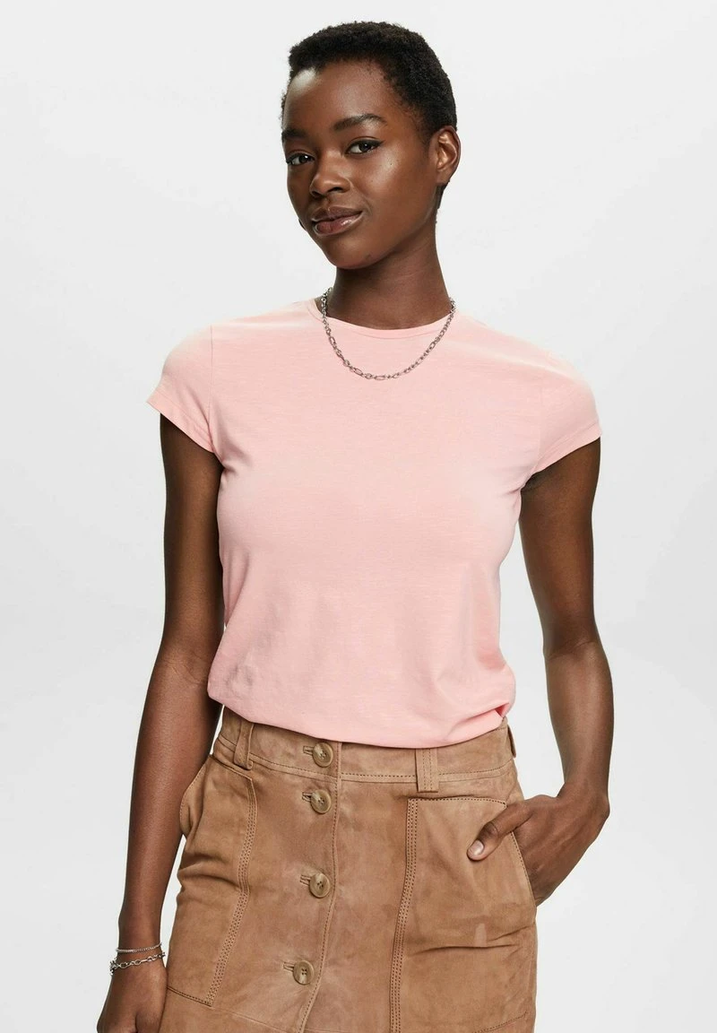 ESPRIT MIT RUNDHALSAUSSCHNITT - T-Shirt Basic - Pink 3 ESPRIT MIT RUNDHALSAUSSCHNITT - T-Shirt Basic - Pink