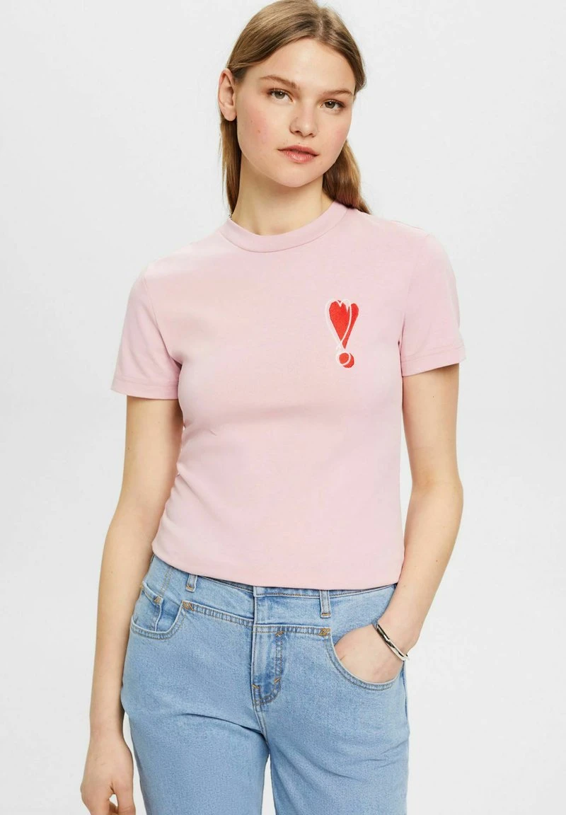 ESPRIT MIT GESTICKTEM HERZMOTIV - T-Shirt Print - Pink 3 ESPRIT MIT GESTICKTEM HERZMOTIV - T-Shirt Print - Pink