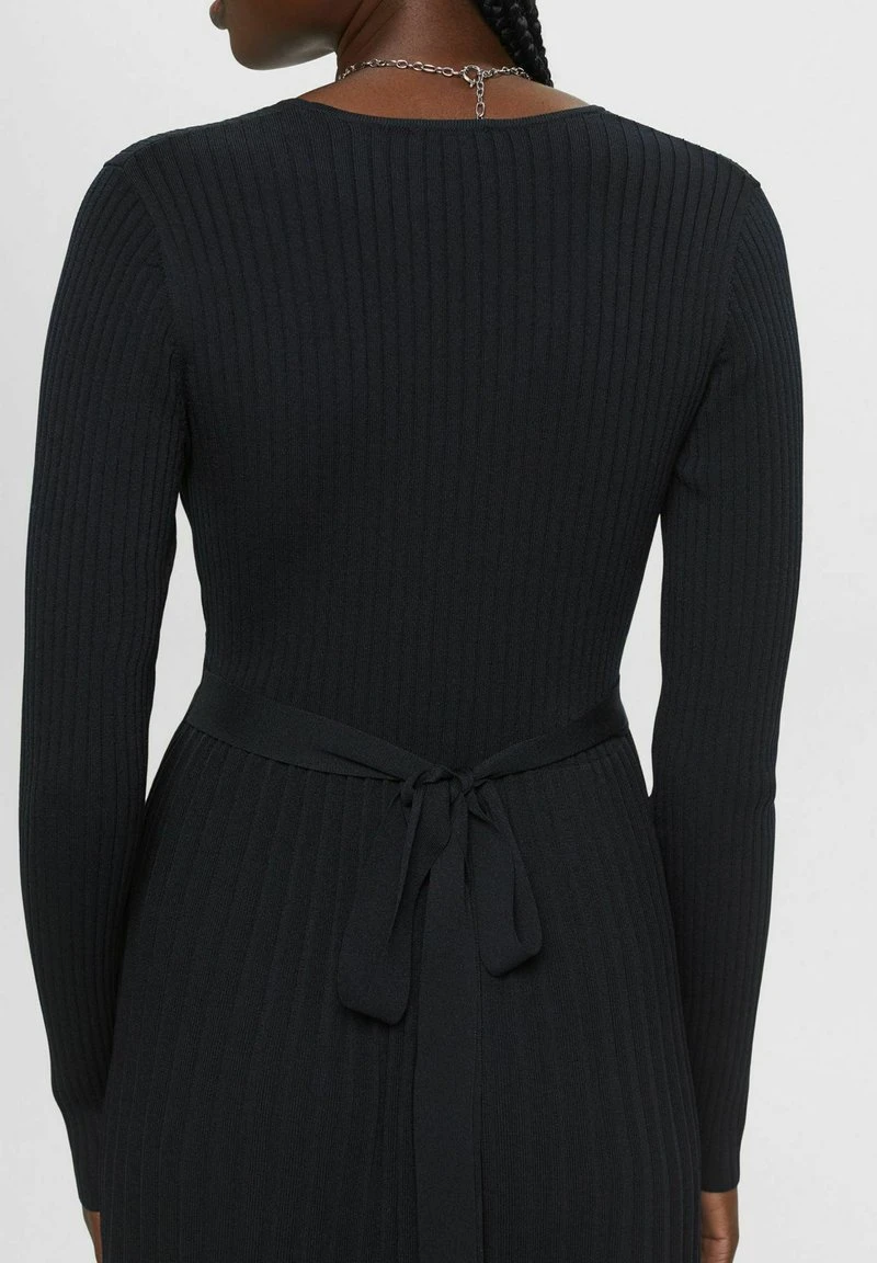 ESPRIT PLISSIERTES WICKEL MIT LANGEN ÄRMELN - Strickkleid - Black 6 ESPRIT PLISSIERTES WICKEL MIT LANGEN ÄRMELN - Strickkleid - Black – Bild 4