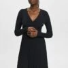 ESPRIT PLISSIERTES WICKEL MIT LANGEN ÄRMELN - Strickkleid - Black 2 ESPRIT PLISSIERTES WICKEL MIT LANGEN ÄRMELN - Strickkleid - Black -Esprit 9079128947594d9f8703209384e4f913