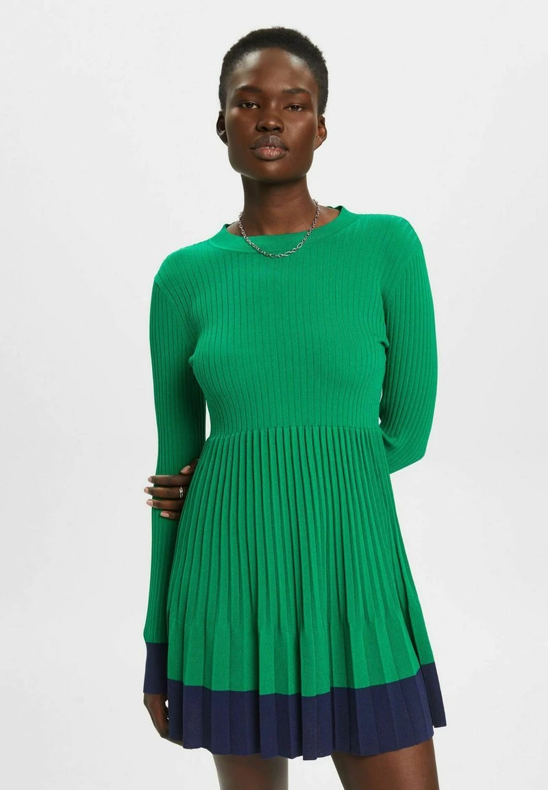 ESPRIT MIT RUNDHALS - Strickkleid - Emerald Green 3 ESPRIT MIT RUNDHALS - Strickkleid - Emerald Green