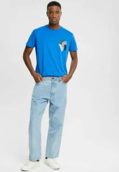 Edc By Esprit MIT PRINT AUF BRUSTHÖHE - T-Shirt Print - Blue -Esprit 979fa63cf173426290b31d8a30001c2f