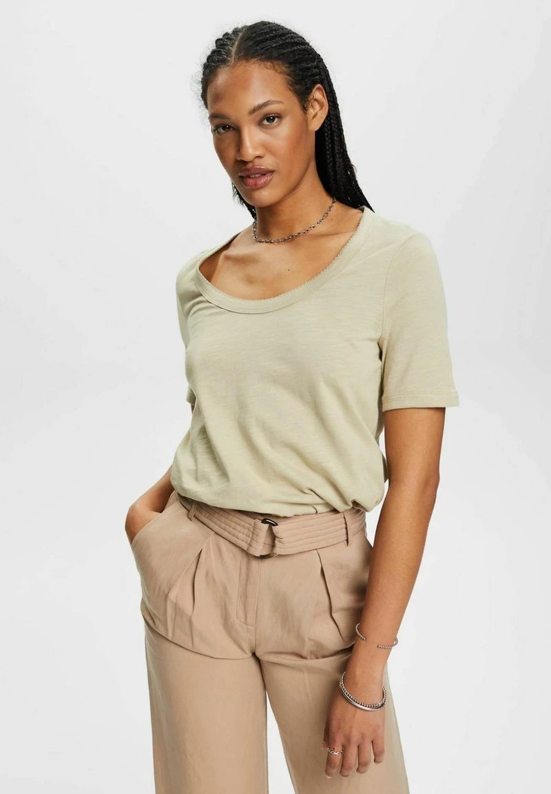 ESPRIT MIT U AUSSCHNITT - T-Shirt Basic - Dusty Green 3 ESPRIT MIT U AUSSCHNITT - T-Shirt Basic - Dusty Green