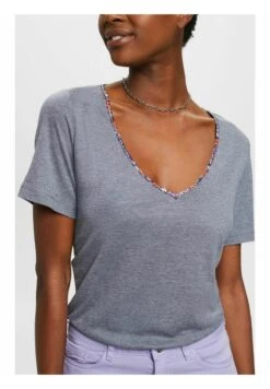 ESPRIT MIT GEBLÜMTEM V AUSSCHNITT - T-Shirt Print - Navy 11 ESPRIT MIT GEBLÜMTEM V AUSSCHNITT - T-Shirt Print - Navy -Esprit aa1adba3f4034b75adf81525c276ce00