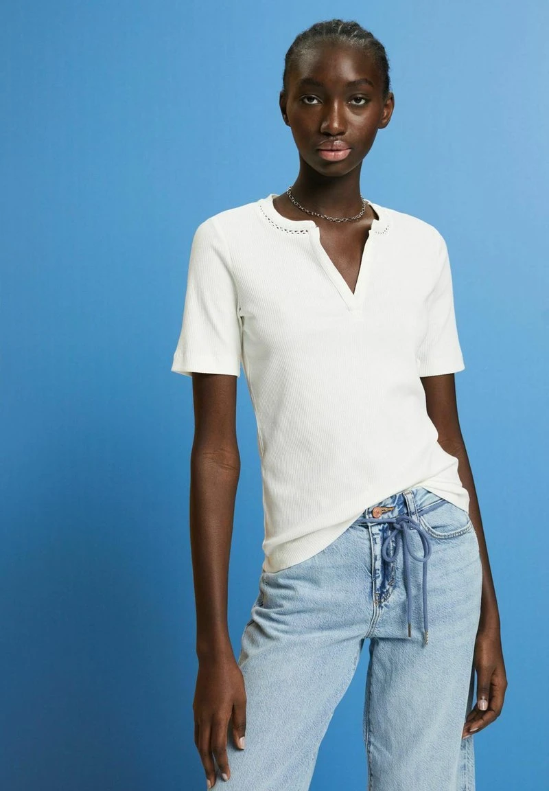ESPRIT KURZARM - T-Shirt Basic - Off White 4 ESPRIT KURZARM - T-Shirt Basic - Off White – Bild 2