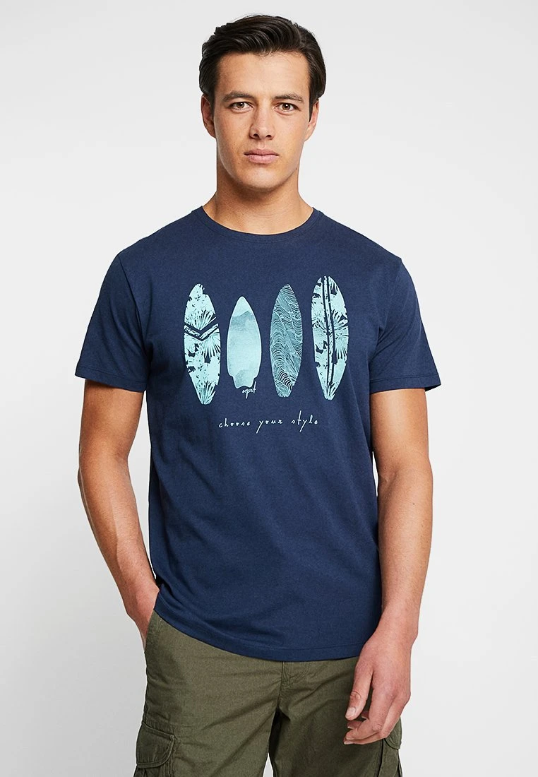 ESPRIT FEATHER - T-Shirt Print - Navy 3 ESPRIT FEATHER - T-Shirt Print - Navy
