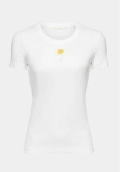 Edc By Esprit MIT FLORALEM AUF DER BRUST - T-Shirt Print - White -Esprit b2b05ccc21974a428fcd353b59127ca7