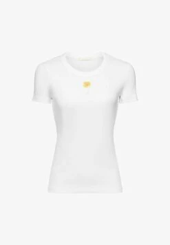 Edc By Esprit MIT FLORALEM AUF DER BRUST - T-Shirt Print - White -Esprit be244170527643e8be0afeeea3a5a9f3