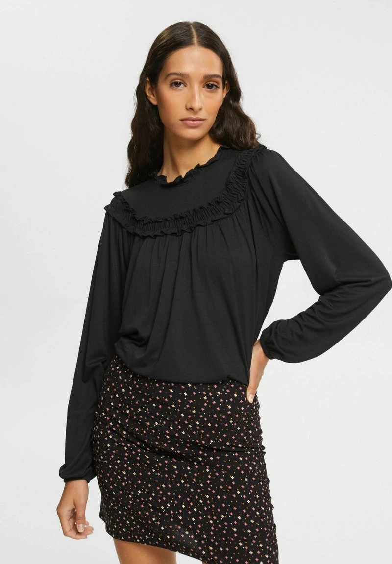 Edc By Esprit MIT GEKRÄUSELTER - Langarmshirt - Black 3 Edc By Esprit MIT GEKRÄUSELTER - Langarmshirt - Black