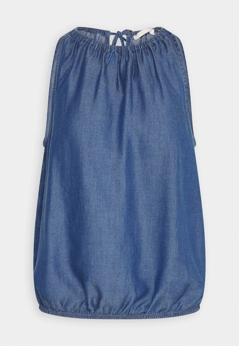 Edc By Esprit BUBBLE HEM - Top - Blue Dark Wash 3 Edc By Esprit BUBBLE HEM - Top - Blue Dark Wash