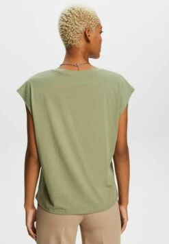Edc By Esprit MIT V AUSSCHNITT - T-Shirt Basic - Light Khaki 10 Edc By Esprit MIT V AUSSCHNITT - T-Shirt Basic - Light Khaki -Esprit d3eaa2507dfb43f59a8af40ee1eeca78