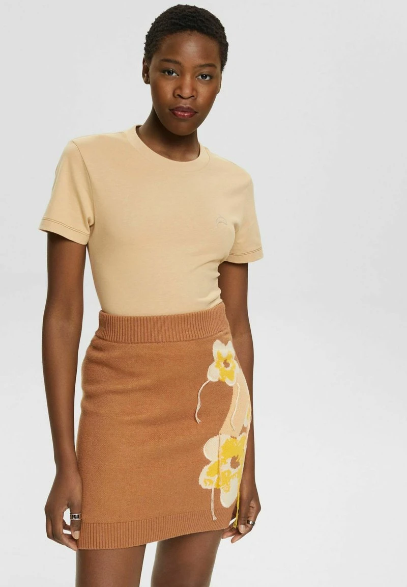 ESPRIT MIT DELFINPRINT - T-Shirt Basic - Sand 3 ESPRIT MIT DELFINPRINT - T-Shirt Basic - Sand