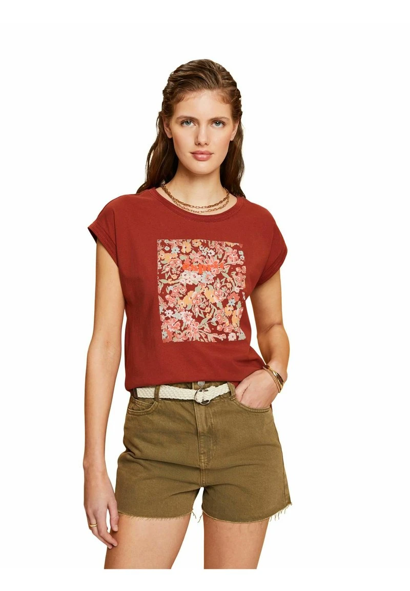 ESPRIT STITCH DETAIL - T-Shirt Print - Terracotta New 3 ESPRIT STITCH DETAIL - T-Shirt Print - Terracotta New