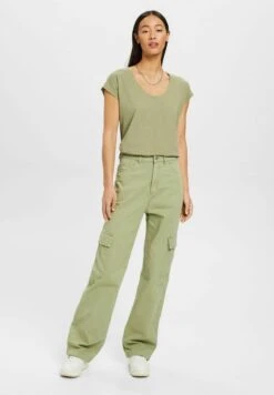 Edc By Esprit MIT U BOOTAUSSCHNITT - T-Shirt Basic - Light Khaki 9 Edc By Esprit MIT U BOOTAUSSCHNITT - T-Shirt Basic - Light Khaki -Esprit d7bfc631b96540baa585938b378791b2