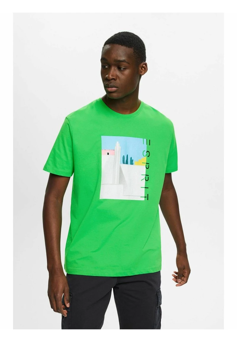 ESPRIT MIT FRONTPRINT - T-Shirt Print - Green 3 ESPRIT MIT FRONTPRINT - T-Shirt Print - Green