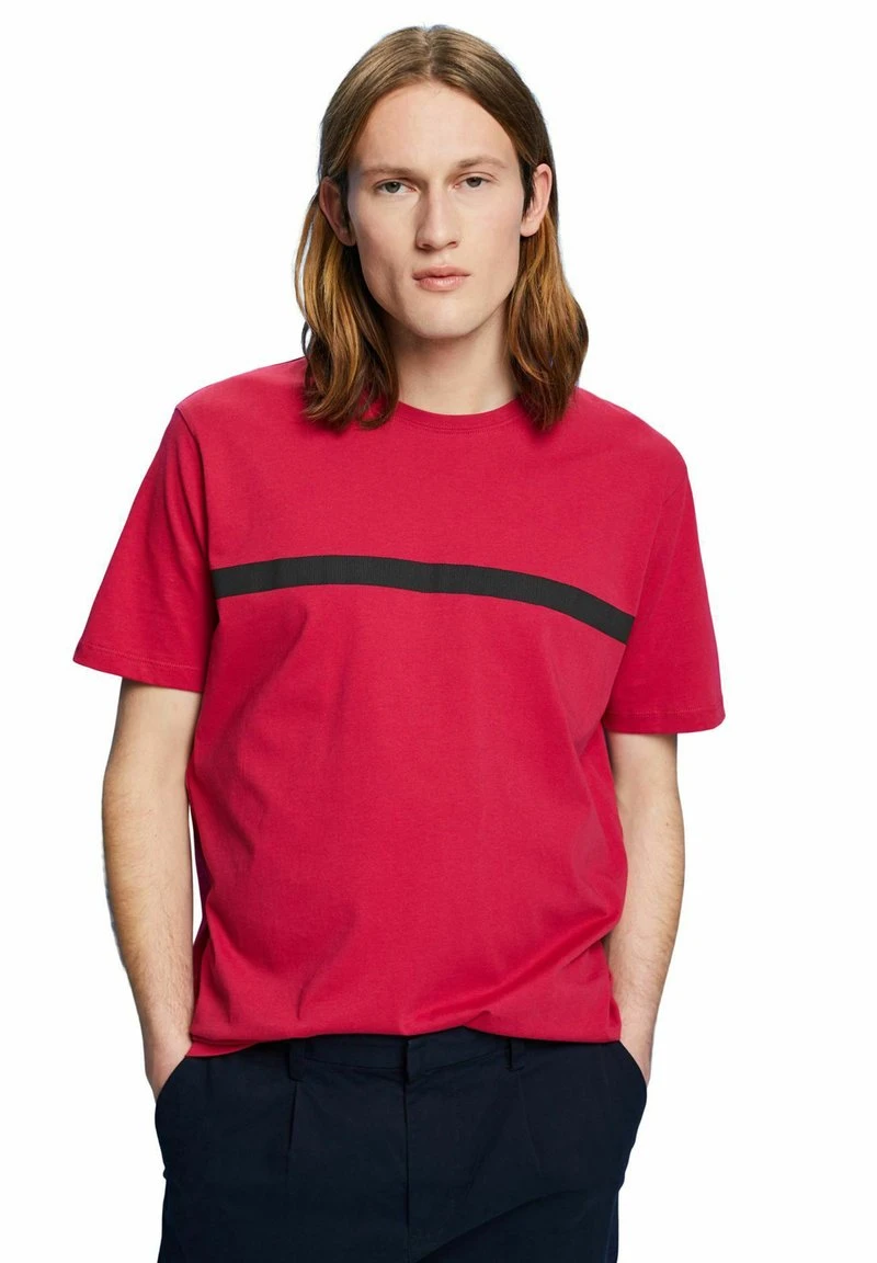 ESPRIT MIT KONTRASTSTREIFEN - T-Shirt Print - Dark Pink 3 ESPRIT MIT KONTRASTSTREIFEN - T-Shirt Print - Dark Pink