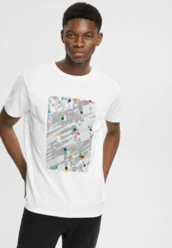 Edc By Esprit REGULAR FIT - T-Shirt Print - White