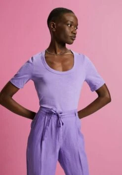 ESPRIT MIT U AUSSCHNITT - T-Shirt Basic - Purple -Esprit ebb3cbe64fd24deb879a6e3dee26eddf