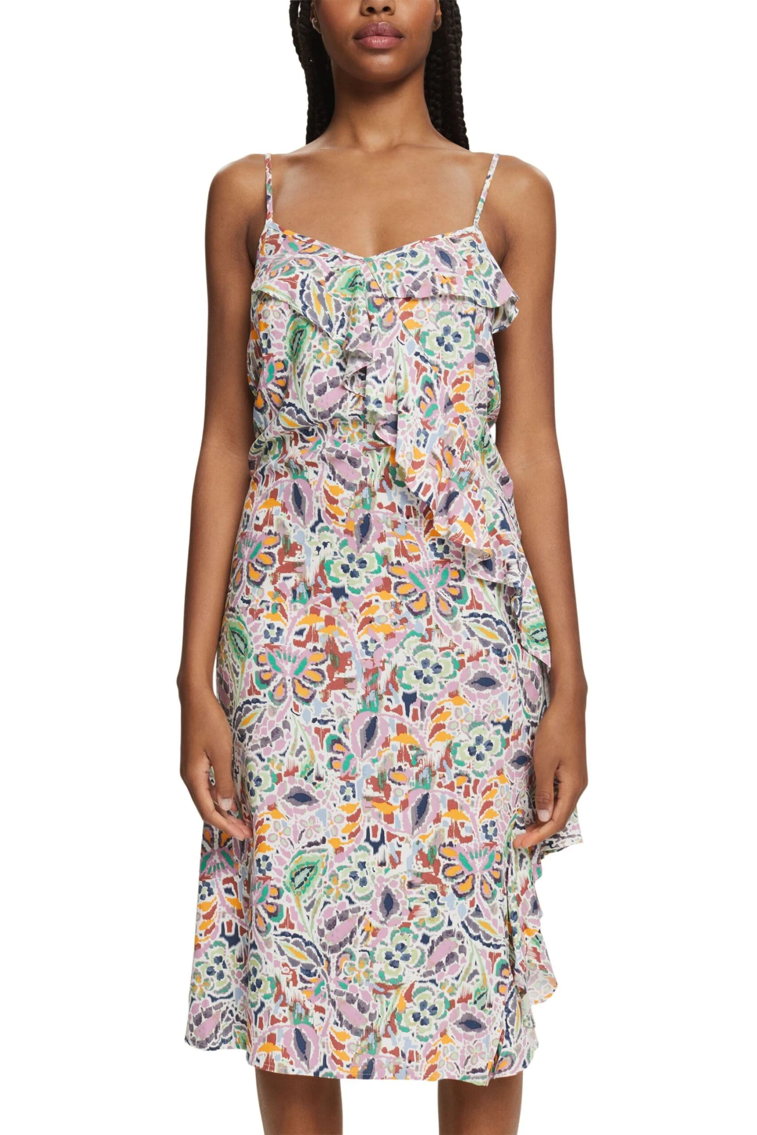 Edc By Esprit Gemustertes Midikleid Green 4 Edc By Esprit Gemustertes Midikleid Green – Bild 2