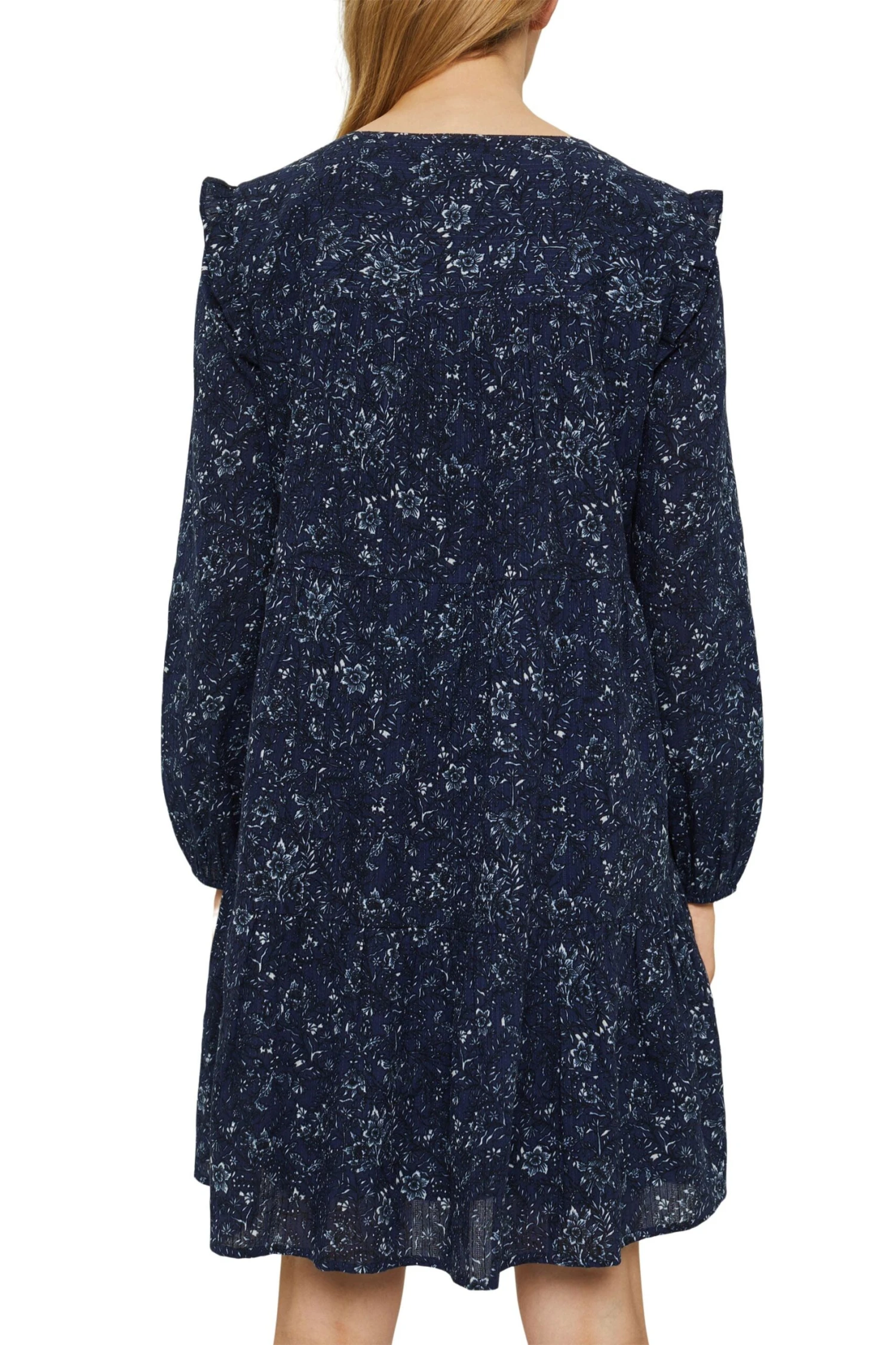 Edc By Esprit Print-Kleid Mit Rüschen Navy 4 4 Edc By Esprit Print-Kleid Mit Rüschen Navy 4 – Bild 2