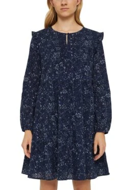 Edc By Esprit Print-Kleid Mit Rüschen Navy 4 8 Edc By Esprit Print-Kleid Mit Rüschen Navy 4 -Esprit edc by esprit print kleid mit ruschen navy 4 2