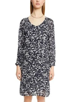 ESPRIT Kleid In Dunkelblau/ Weiß