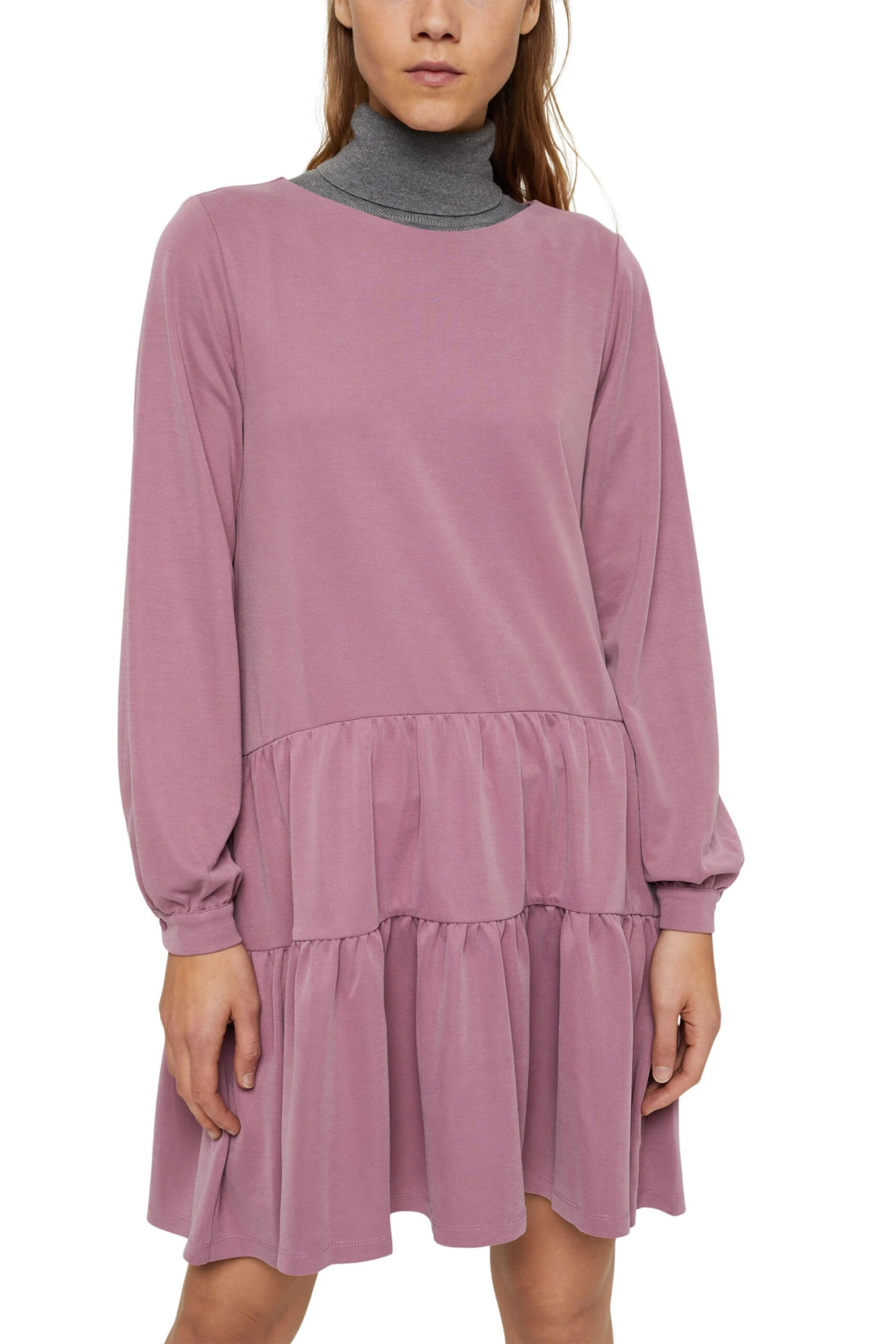 ESPRIT Kleid Knittedüber Knie Mauve 4 ESPRIT Kleid Knittedüber Knie Mauve – Bild 2