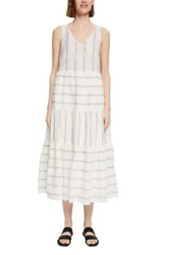 Esprit -Esprit esprit midikleid mit gestickten streifen off white 3 1