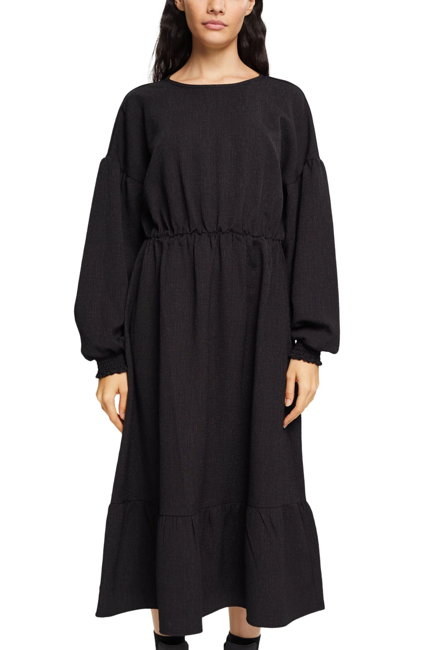 ESPRIT Midikleid Mit Volants Black 4 ESPRIT Midikleid Mit Volants Black – Bild 2