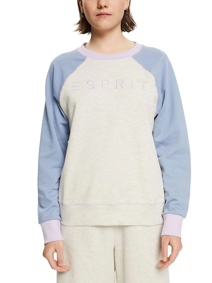 ESPRIT Sweatshirt In Creme/ Hellblau 4 ESPRIT Sweatshirt In Creme/ Hellblau – Bild 2