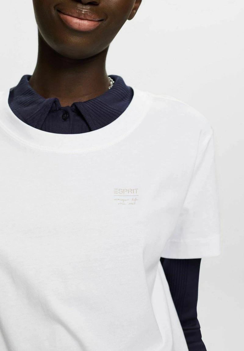 ESPRIT MIT LOGO-PRINT - T-Shirt Basic - White 6 ESPRIT MIT LOGO-PRINT - T-Shirt Basic - White – Bild 4
