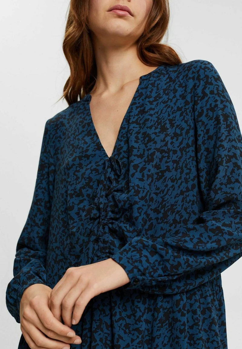 ESPRIT GEMUSTERTES AUS MIT V-AUSSCHNITT - Freizeitkleid - Petrol Blue 6 ESPRIT GEMUSTERTES AUS MIT V-AUSSCHNITT - Freizeitkleid - Petrol Blue – Bild 4