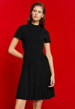 ESPRIT MIT PLISSEEFALTEN UND STEHKRAGEN - Strickkleid - Black 12 ESPRIT MIT PLISSEEFALTEN UND STEHKRAGEN - Strickkleid - Black -Esprit f8c381e9864540fa8d27774fa53efef0