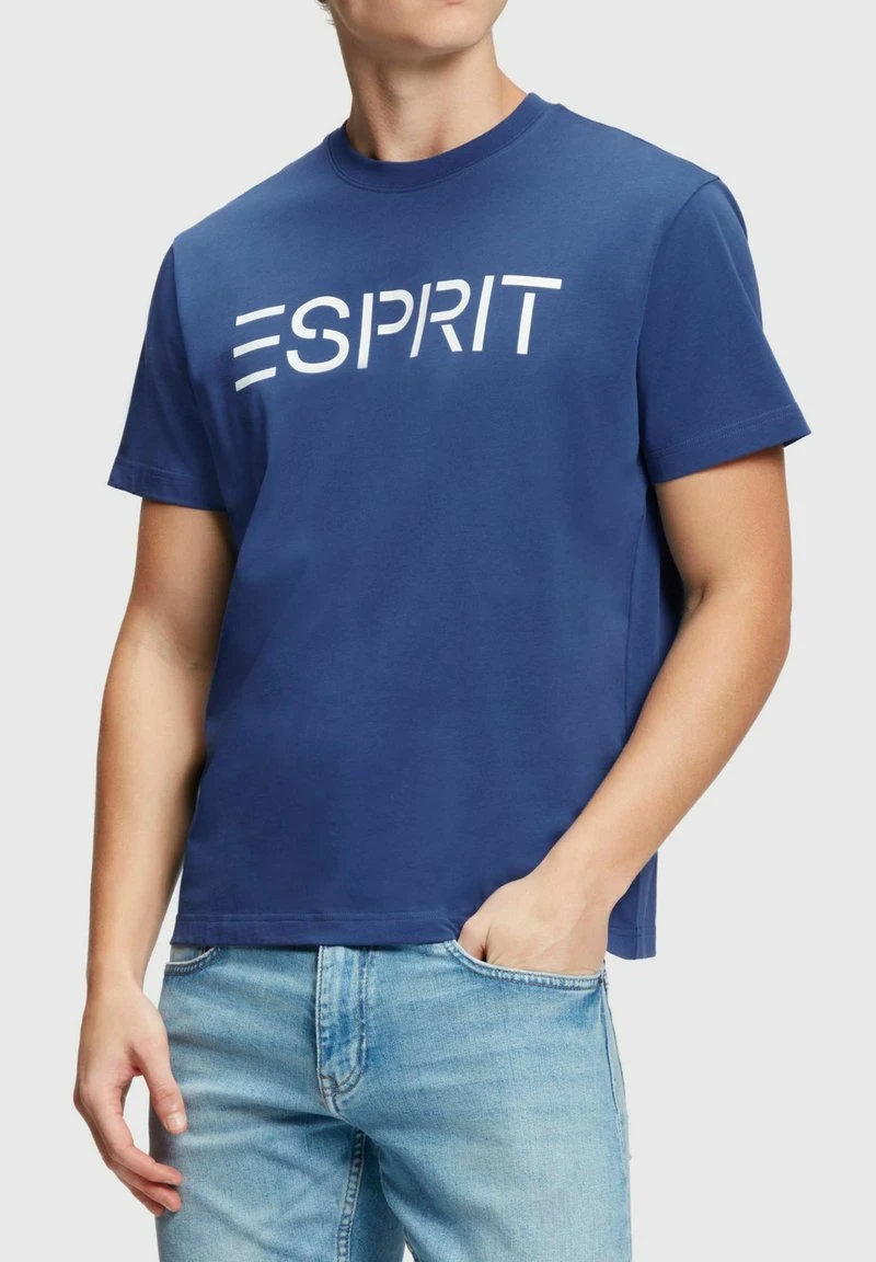 ESPRIT MIT LOGO - T-Shirt Print - Bright Blue 3 ESPRIT MIT LOGO - T-Shirt Print - Bright Blue